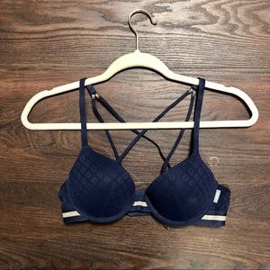 Aerie Blue Gold Push-up Bra